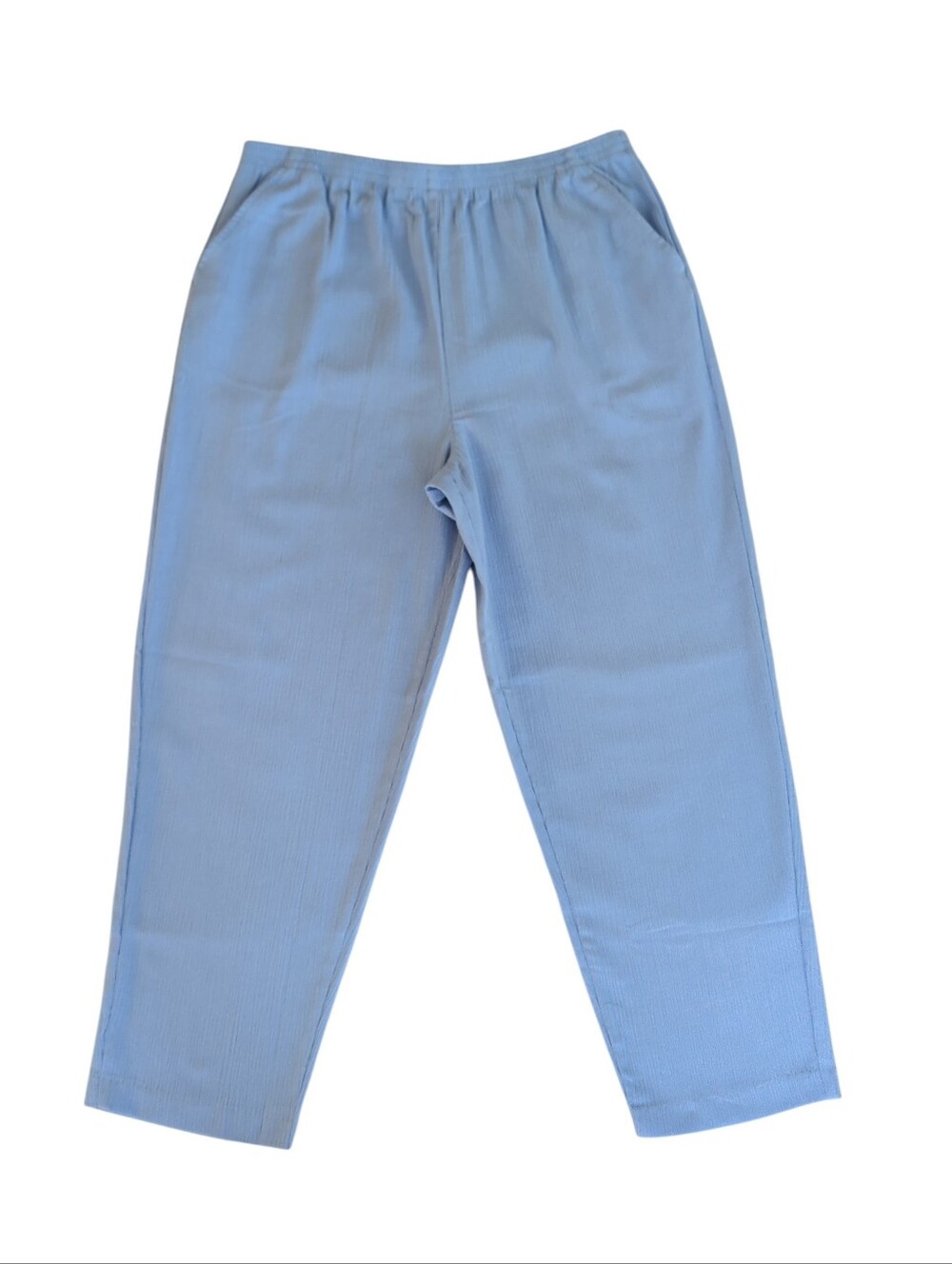 Vtg. Blair Crinkle Calcutta Cloth Stretch Waist Pull On Pants 20PT Blue Pockets